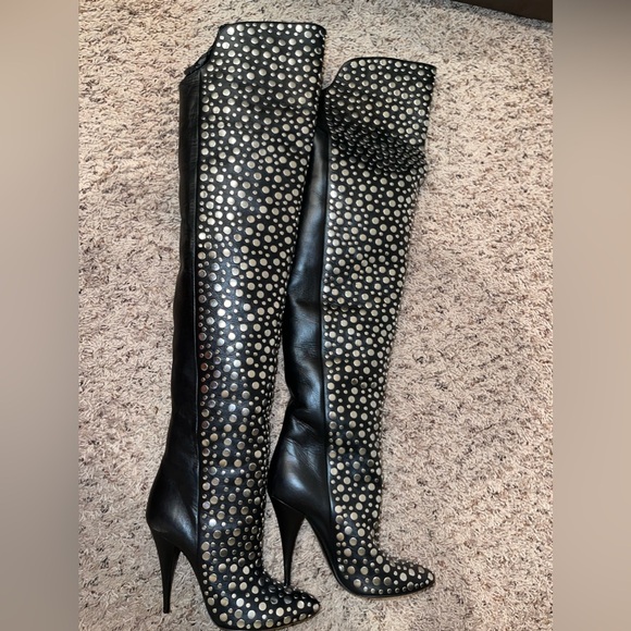Saint Laurent heavy metal over the knee thigh high boots - Picture 2 of 9